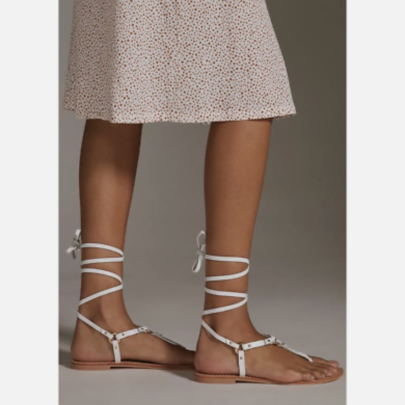 NWT pilcro leather strappy harness tie up sandals - Picture 5 of 9